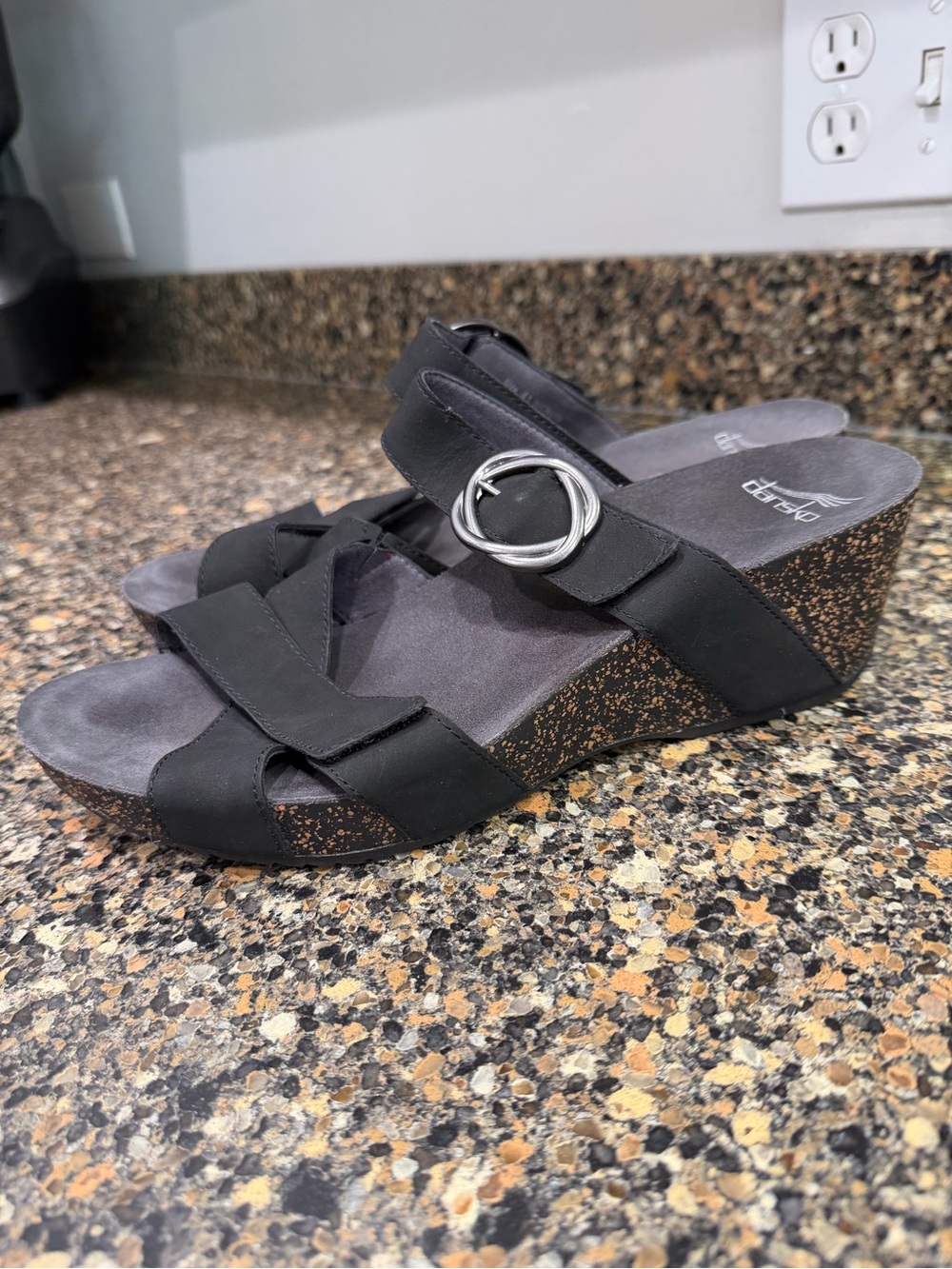 Dansko Women's Black Slide Sandals with Buckle 41 - Picture 9 of 11